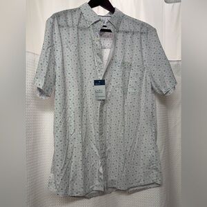 Croft & Barrow Men's White Shirt with palm tree Pattern
